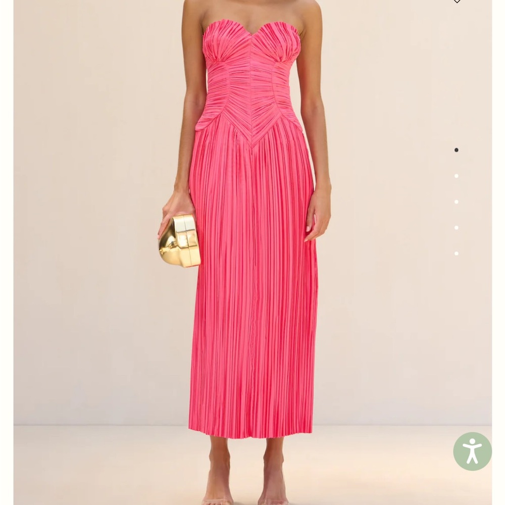 Cult Gaia Vibrant Pink Strapless Ashika Dress